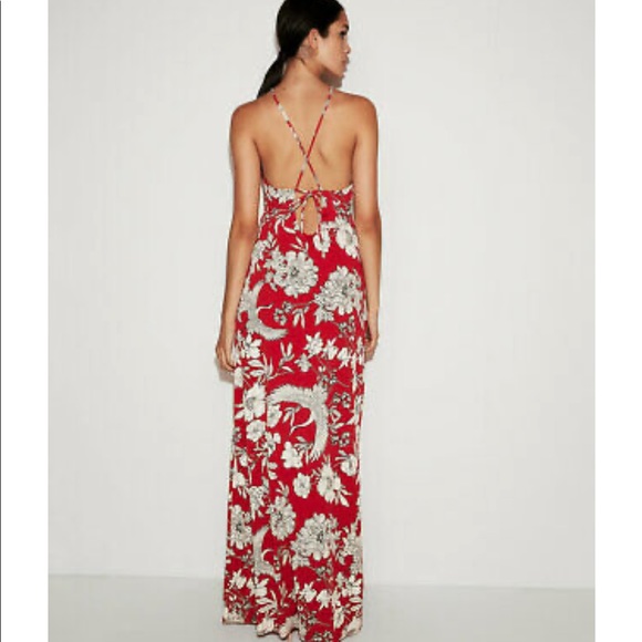 Express Red Printed Maxi Dress size xs - Picture 4 of 7
